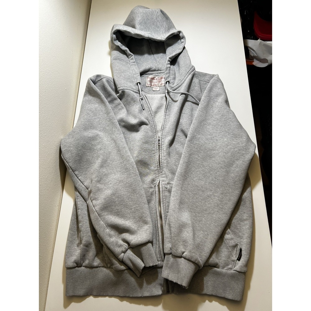 CC Filson Hoodie Prospector Sweater Full-zip Large Gray Gold Thick Warm Hoody